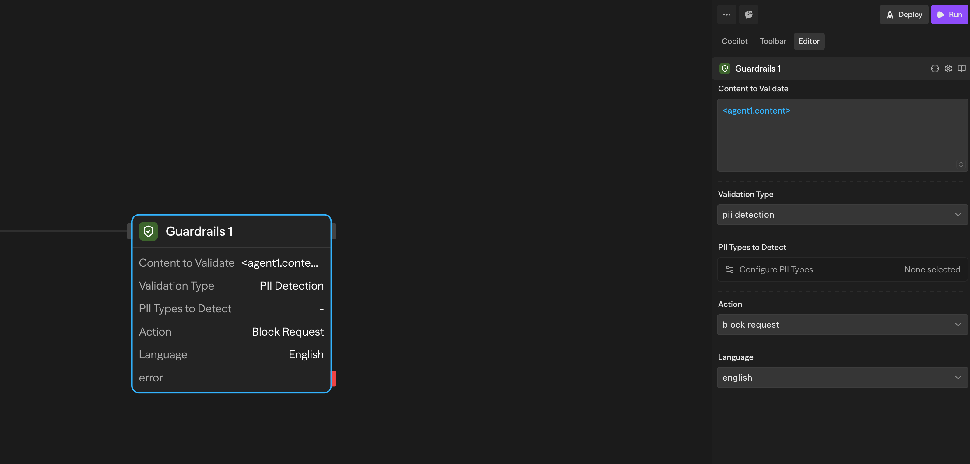 Configuração da detecção de PII