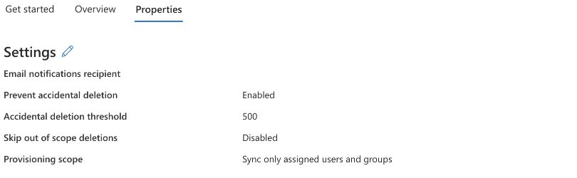 Entra provisioning properties restricted to assigned users and groups
